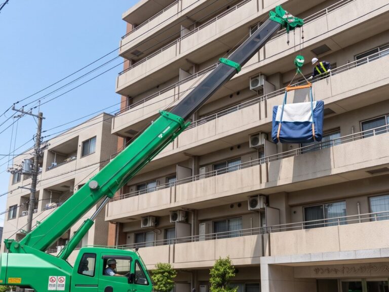 ［東京都］「空飛ぶレグザだ！」100型レグザをラフターでマンション8階へ搬入する密着動画